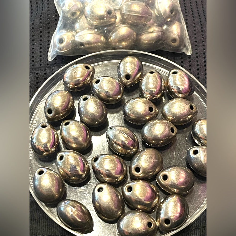 42 Southwestern Sterling Bench Beads 17x12mm READ
